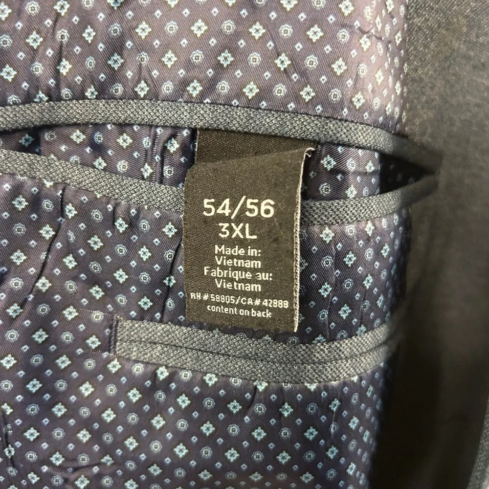 SYNRGY 3XL 54 56 Sport Coat Poly Rayon Blend Blue Two Button  Vented Formal